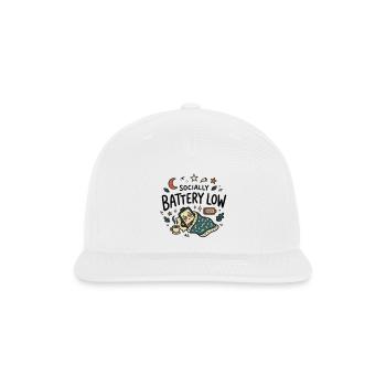 Socially Battery Low - Snapback Baseball Cap - white - Front