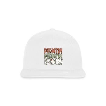 Podiatry Floral Typography - Snapback Baseball Cap - white - Front