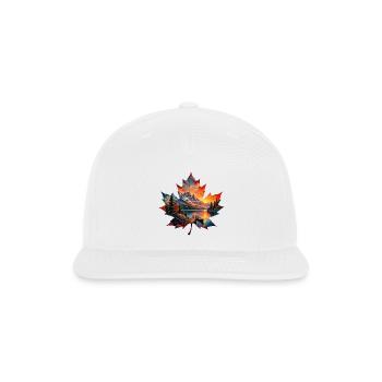 Autumn Maple Leaf Mountain Landscape Fall Nature - Snapback Baseball Cap - white - Front