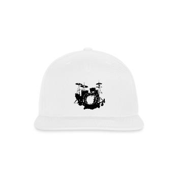 Drum Kit Graphic - Snapback Baseball Cap - white - Front