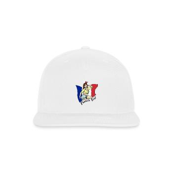 France girl flag design - Snapback Baseball Cap - white - Front