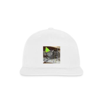 Birthday Party Russian Blue Cat - Snapback Baseball Cap - white - Front