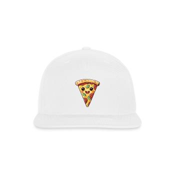 FUNNY PIZZA FACE FAST FOOD LOVER - Snapback Baseball Cap - white - Front