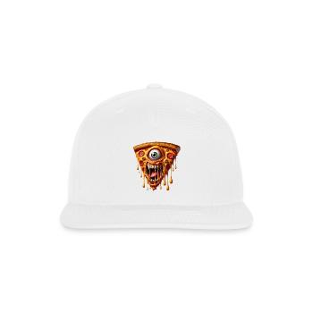 Terrifying Monster Pizza Slice | Hyper-Realistic - Snapback Baseball Cap - white - Front