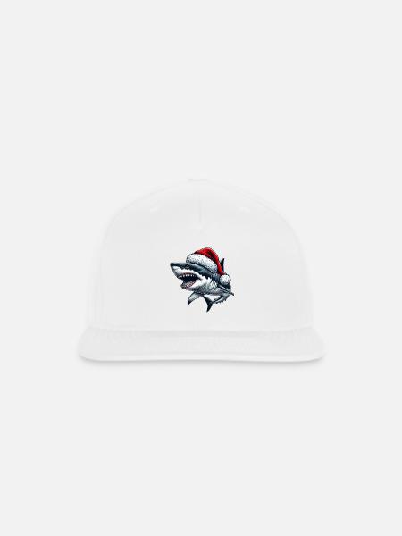 Santa Shark Christmas - Snapback Baseball Cap - white