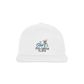 Fire Island bicycle barrier beach summer vacation - Snapback Baseball Cap - white - Front
