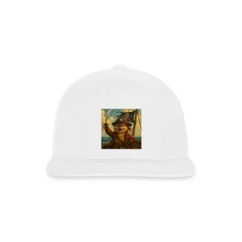 Whimsical Pirate Ferret Art - Snapback Baseball Cap - white - Front