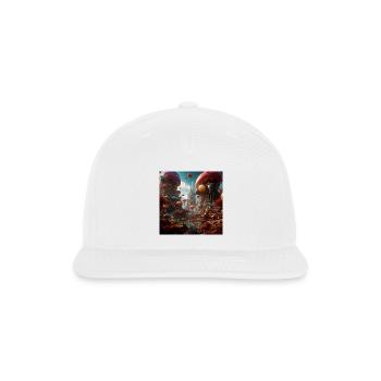 Alien World: Fantasy Mushroom Forest Landscape - Snapback Baseball Cap - white - Front