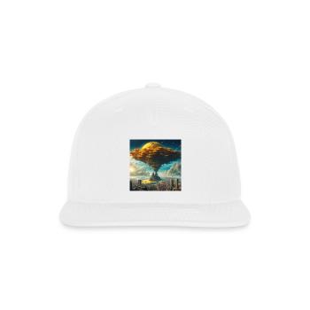 Sci-Fi Alien City: Floating Planet Twilight Scene - Snapback Baseball Cap - white - Front