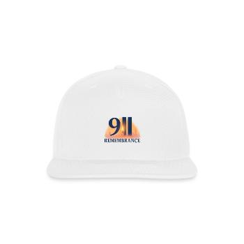 911 Remembrance Candle Skyline Design - Snapback Baseball Cap - white - Front
