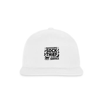 Professional Sock Thief Dog Lover  - Snapback Baseball Cap - white - Front