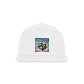 Surreal Floating Island with Mushrooms and Time - Snapback Baseball Cap - white - Front