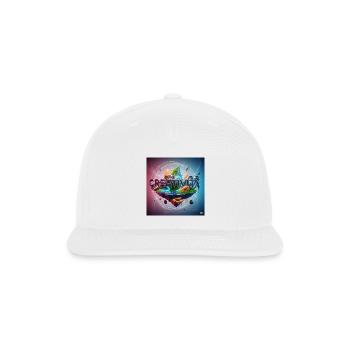 Floating Island with Creative Wordscape - Snapback Baseball Cap - white - Front