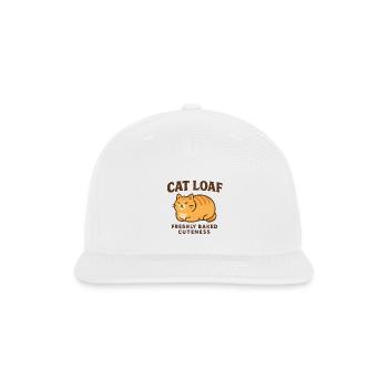 Cute Cat Loaf Toast Design - Snapback Baseball Cap - white - Front