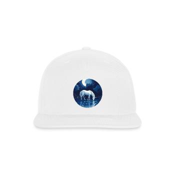 Moonlit Unicorn Reflects Serenity - Snapback Baseball Cap - white - Front