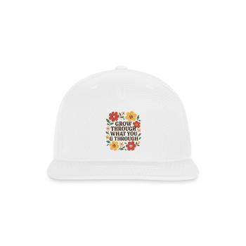 Grow Through What You Go Through -Motivational - Snapback Baseball Cap - white - Front