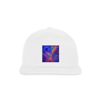 Psychedelic Vortex Swirl in Neon Cosmic Colors - Snapback Baseball Cap - white - Front