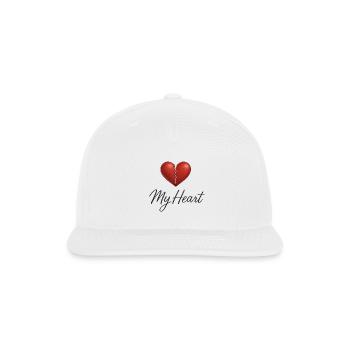 My Heart – Realistic Broken Heart Design - Snapback Baseball Cap - white - Front