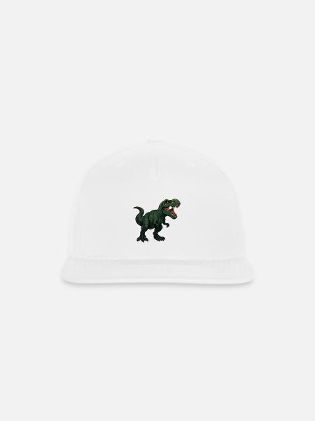 Emerald T Rex Roar - Snapback Baseball Cap - white