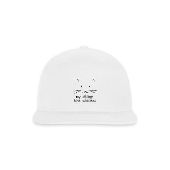 Minimalist Cute Cat Face Outline - Snapback Baseball Cap - white - Front
