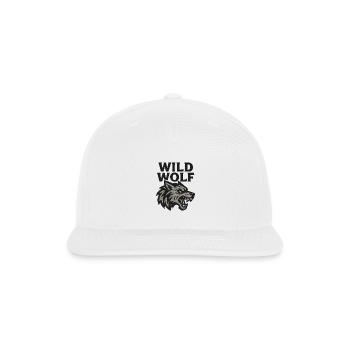 Wild Wolf Emblem Graphic - Snapback Baseball Cap - white - Front
