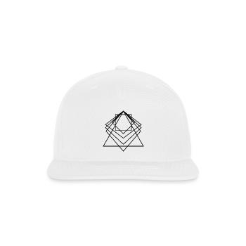 black geo logo - Snapback Baseball Cap - white - Front