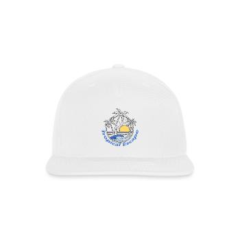 Tropical Escape Sunset Ocean Waves Monoline - Snapback Baseball Cap - white - Front