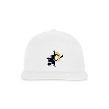 Witch_on_a_Broom - Snapback Baseball Cap - white - Front