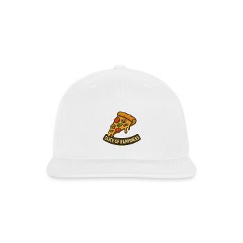 Slice of Happiness Pizza Slice - Snapback Baseball Cap - white - Front