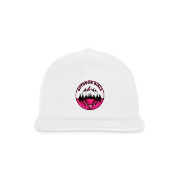 Pink Mountain Outdoor Girls Logo - Snapback Baseball Cap - white - Front