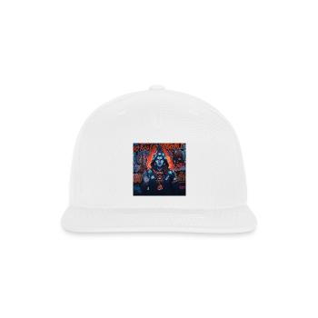 Neon Blue Shiva Glyphs - Snapback Baseball Cap - white - Front
