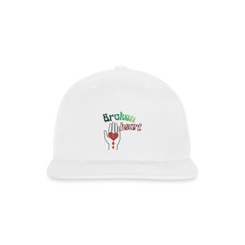 Hand with broken heart - Snapback Baseball Cap - white - Front
