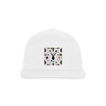 Nordic Night Reindeer Ornaments - Snapback Baseball Cap - white - Front