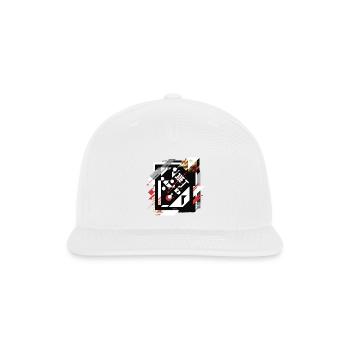 Geometric Grid Collage on Black - Snapback Baseball Cap - white - Front