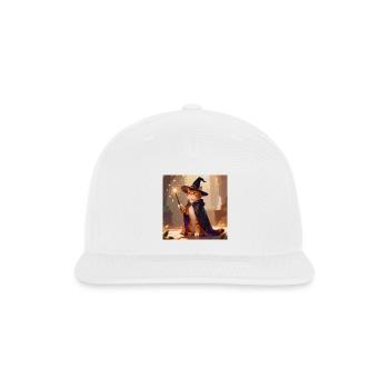 Magic Cat Wizard – Cute Orange Kitten - Snapback Baseball Cap - white - Front