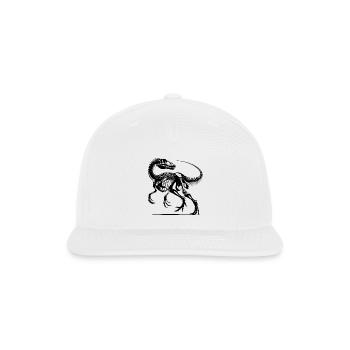 Raptor Dinosaur Bone Work From Prehistoric Times - Snapback Baseball Cap - white - Front