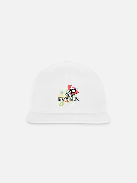 Nutty Squirrel Pop Art Logo - Snapback Baseball Cap - white