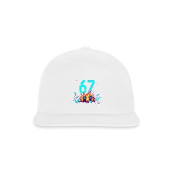 67 Burst Neon Paw Explosion - Snapback Baseball Cap - white - Front