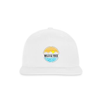 Striped Sunset Over Mountain Lake - Snapback Baseball Cap - white - Front