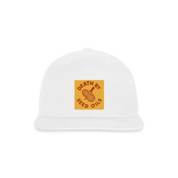 Death by Seed Oils - Snapback Baseball Cap - white - Front