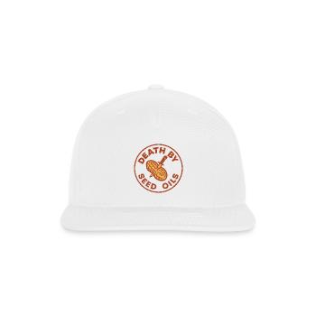Death by Seed Oils - Snapback Baseball Cap - white - Front