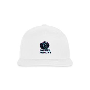 No Filter Just Glitch - Snapback Baseball Cap - white - Front