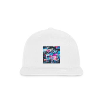 Cyberpunk Chaos Abstract | Neon Glitch Digital Art - Snapback Baseball Cap - white - Front