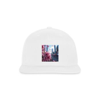 Modern Cherry Blossom - Snapback Baseball Cap - white - Front