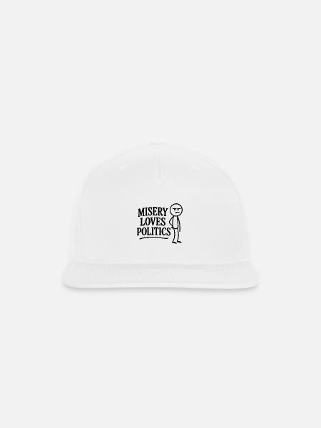 Misery Loves Politics Satire - Snapback Baseball Cap - white