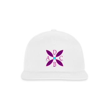 Four-Petal Letter Cross - Snapback Baseball Cap - white - Front