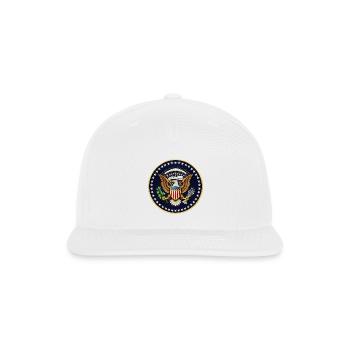 Eagle Seal Emblem with Olive and Arrows - Snapback Baseball Cap - white - Front