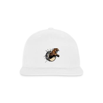 Leopard Spirit Drum – Exotic Rhythm  Illustration - Snapback Baseball Cap - white - Front