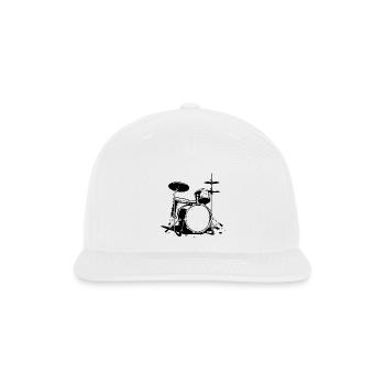 Drum Kit Sketch - Snapback Baseball Cap - white - Front