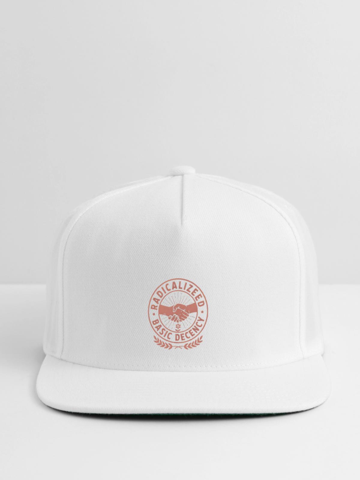 Radicalized Basic Decency Emblem - Snapback Baseball Cap - white - Front